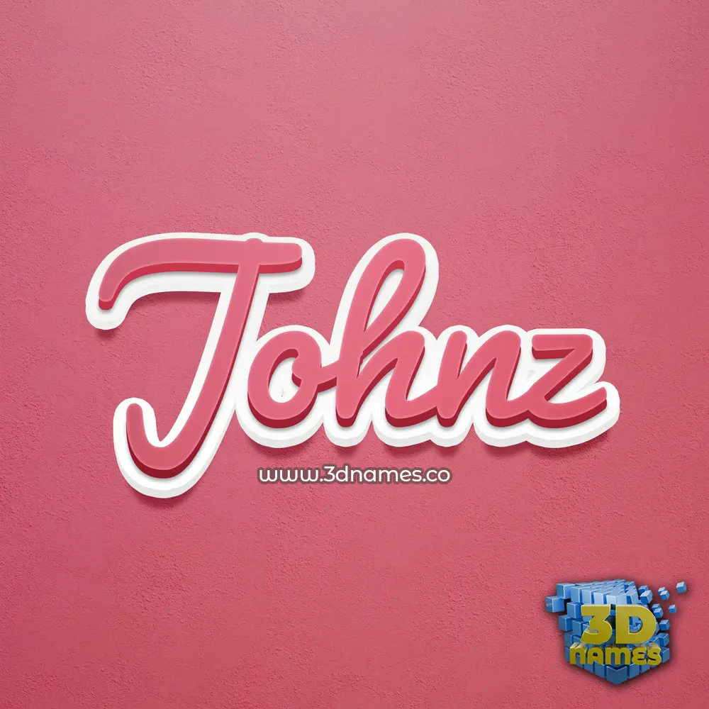 johnz in Red Scribble style - 3D name wallpaper
