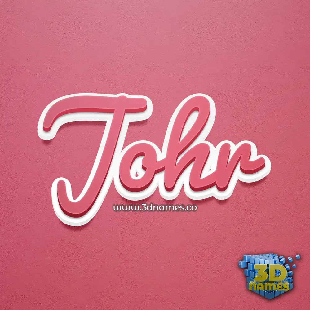 johr in Red Scribble style - 3D name wallpaper
