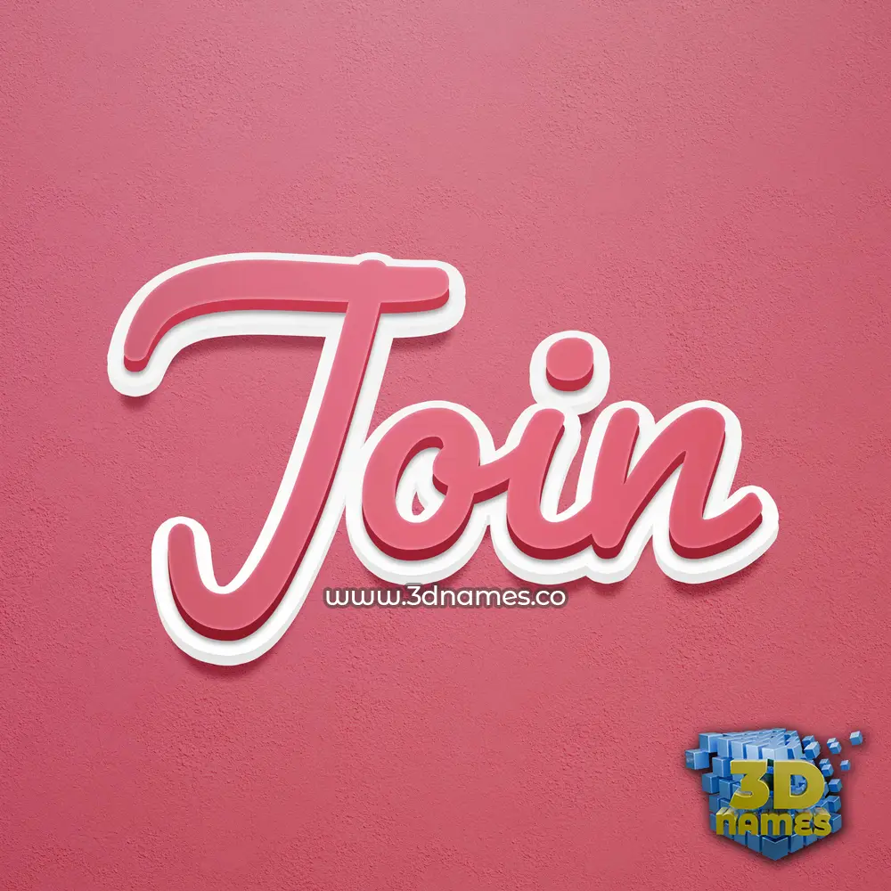join in Red Scribble style - 3D name wallpaper