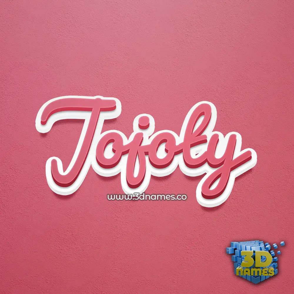 jojoty in Red Scribble style - 3D name wallpaper