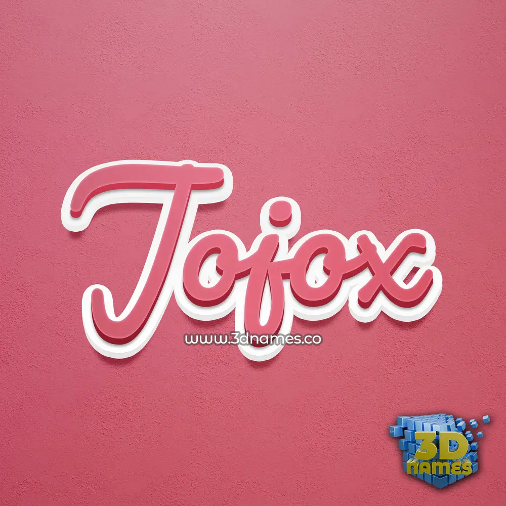 jojox in Red Scribble style - 3D name wallpaper