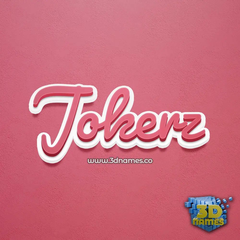 jokerz in Red Scribble style - 3D name wallpaper