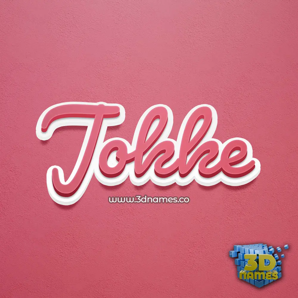 jokke in Red Scribble style - 3D name wallpaper