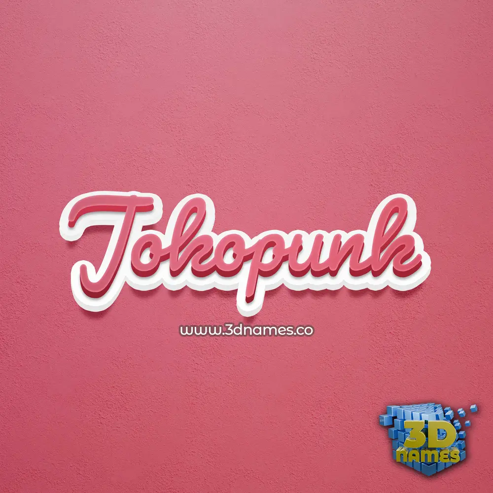 jokopunk in Red Scribble style - 3D name wallpaper