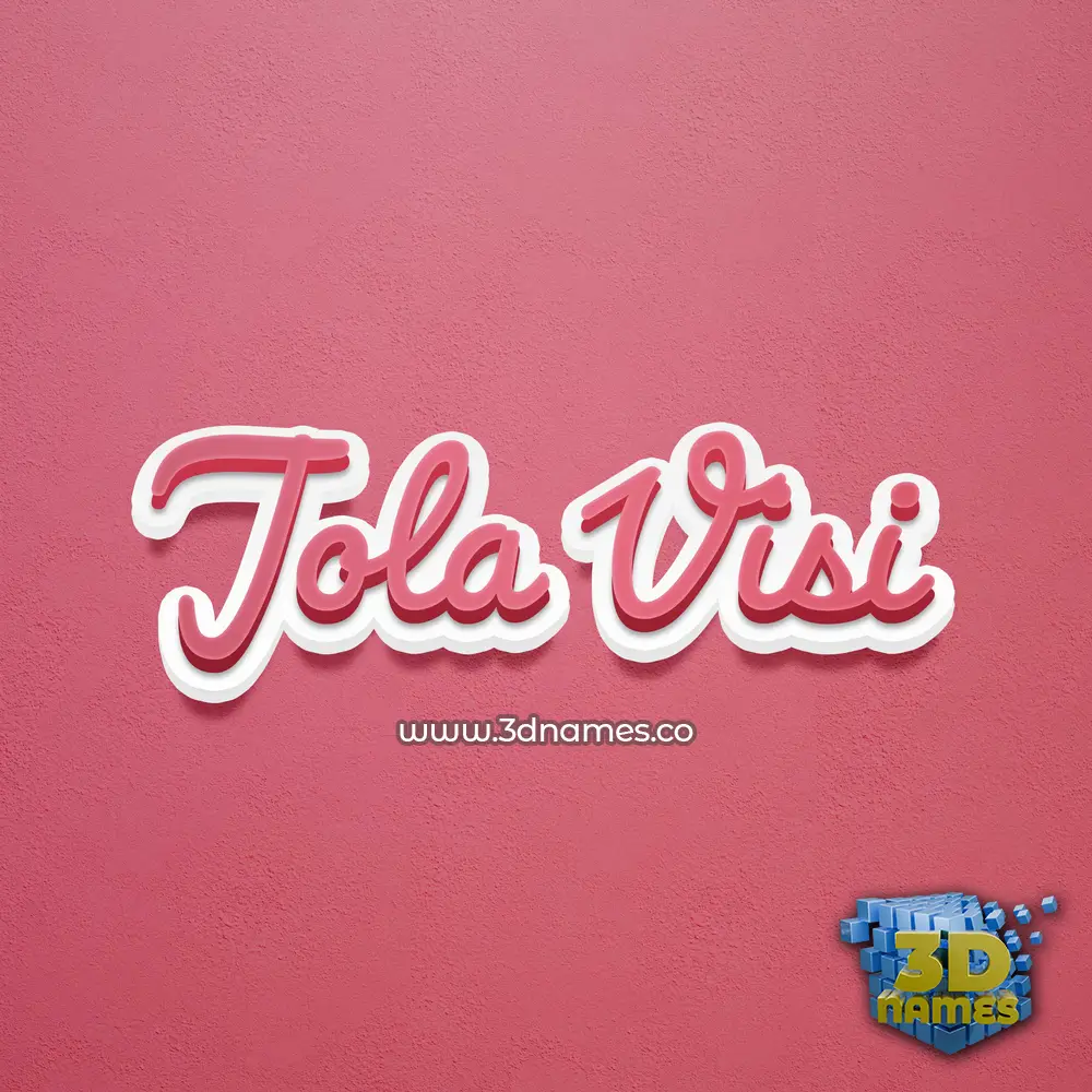 jola visi in Red Scribble style - 3D name wallpaper