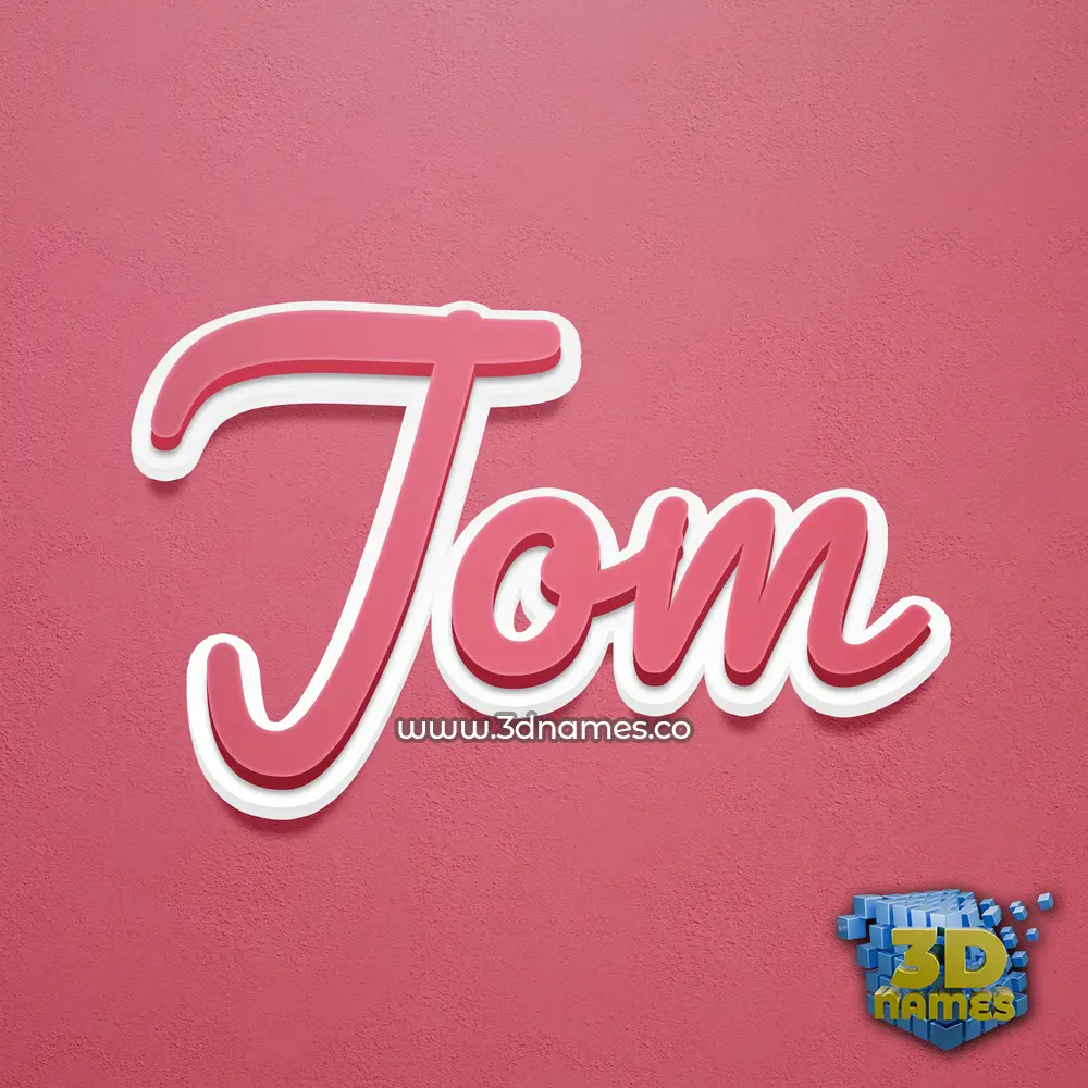 jom in Red Scribble style - 3D name wallpaper