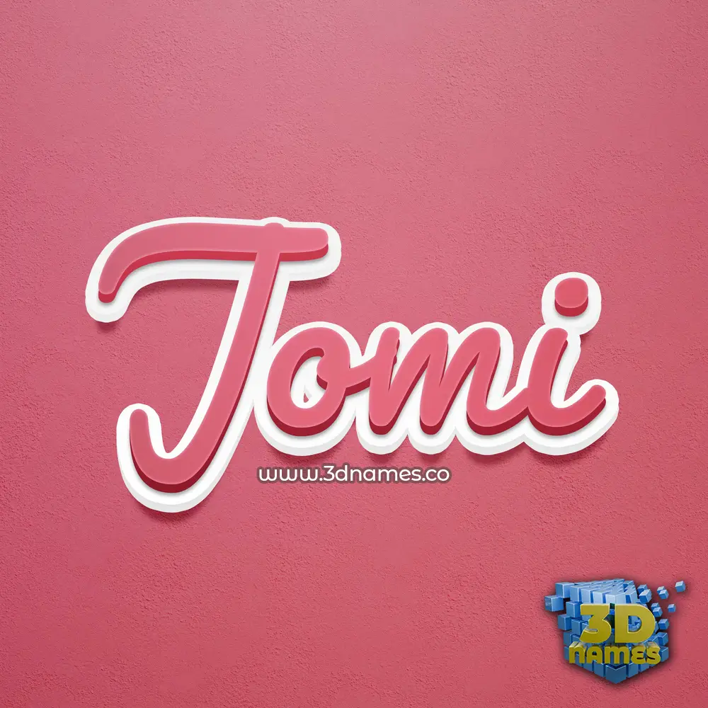 jomi in Red Scribble style - 3D name wallpaper
