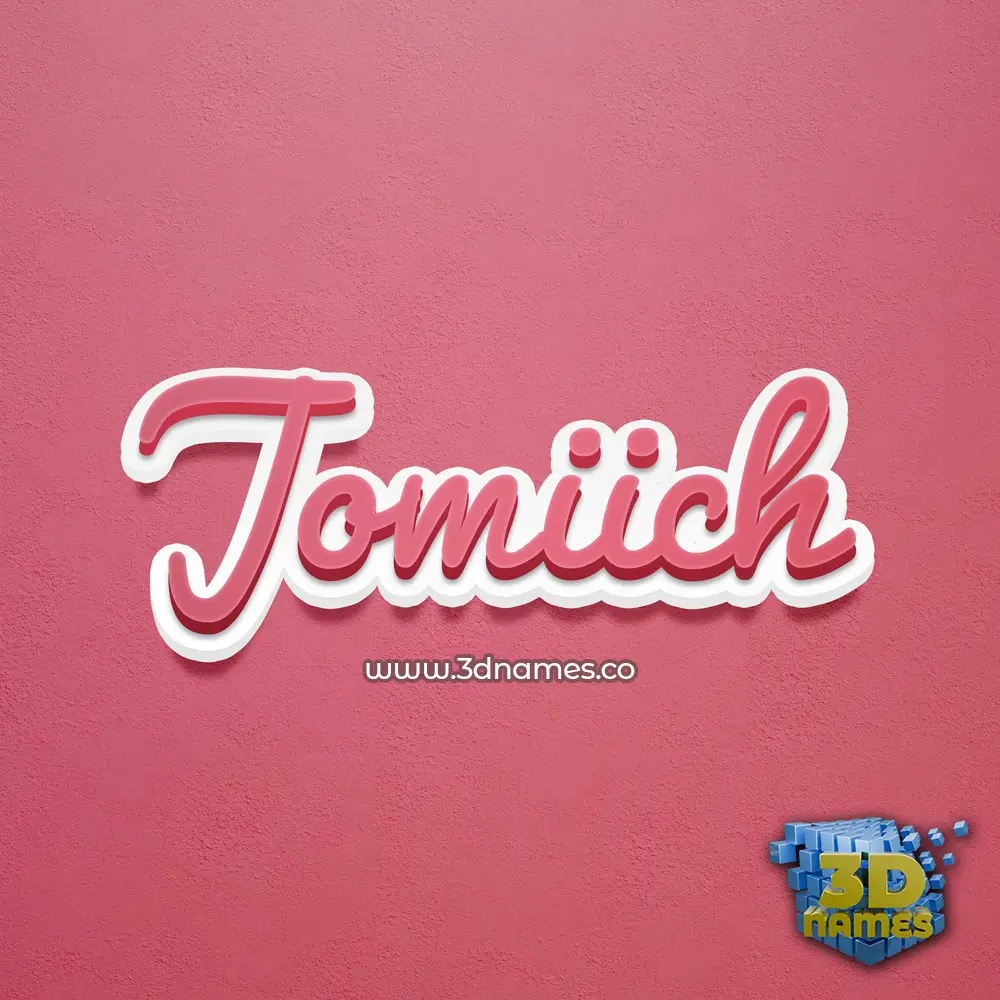 jomiich in Red Scribble style - 3D name wallpaper