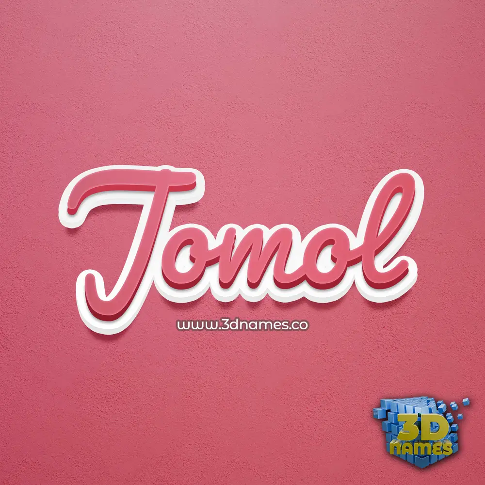 jomol in Red Scribble style - 3D name wallpaper