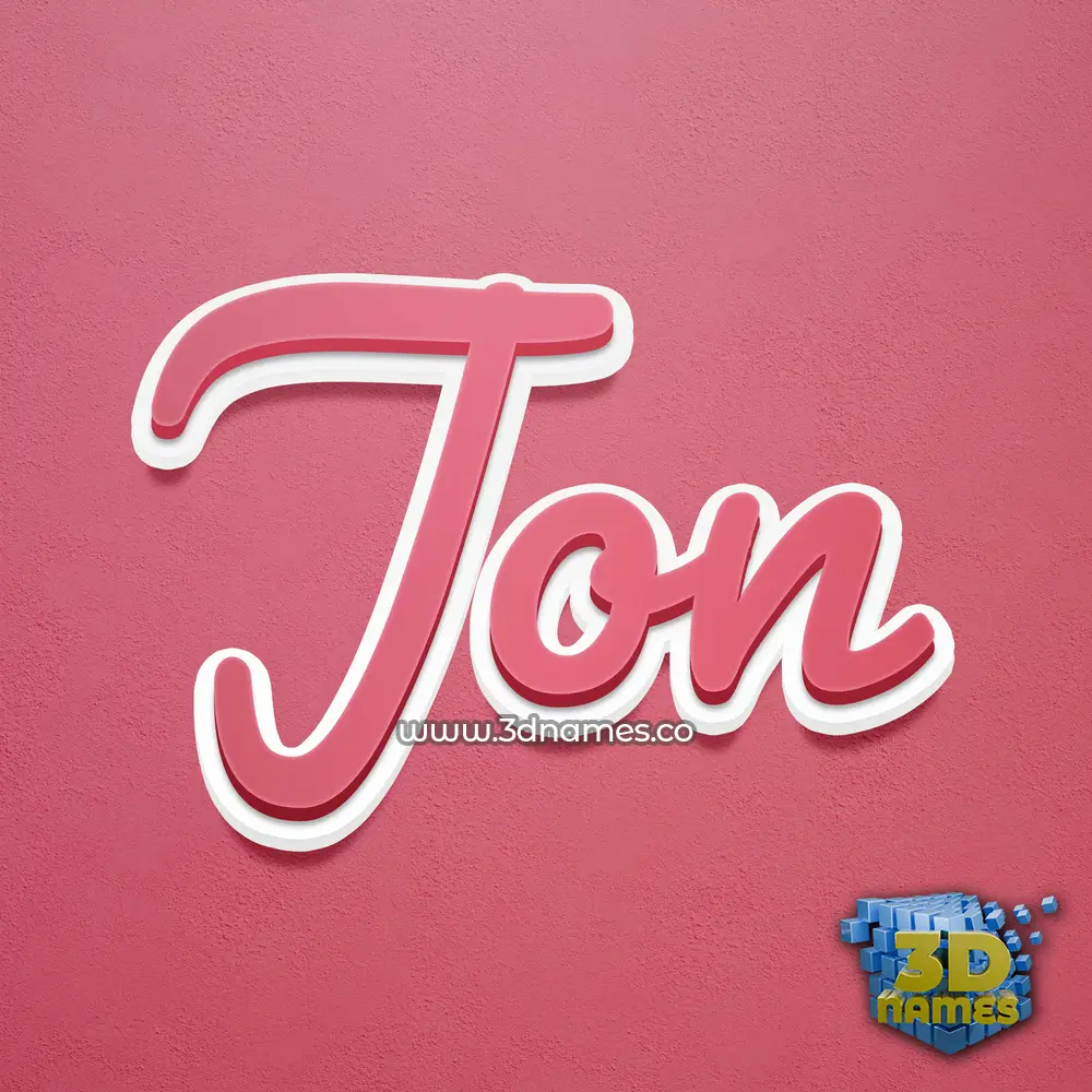 jon in Red Scribble style - 3D name wallpaper