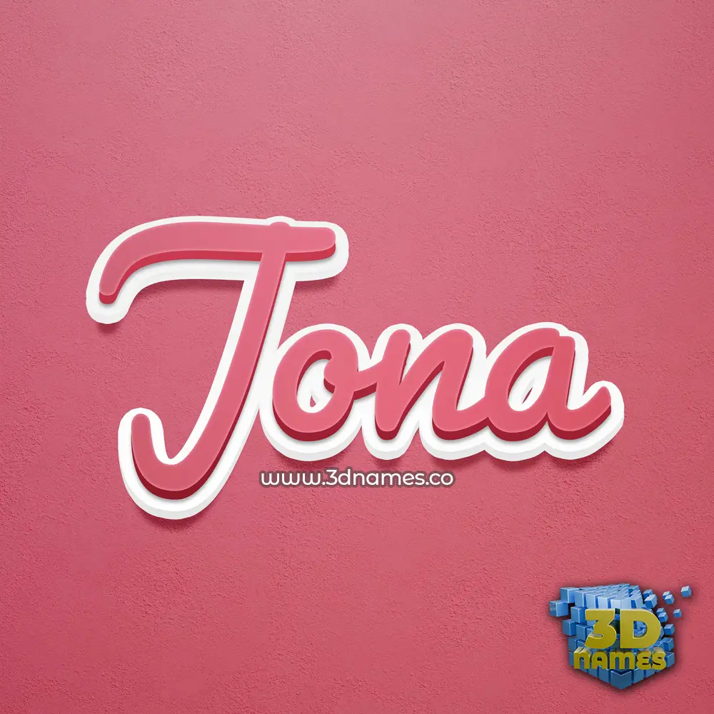 jona in Red Scribble style - 3D name wallpaper