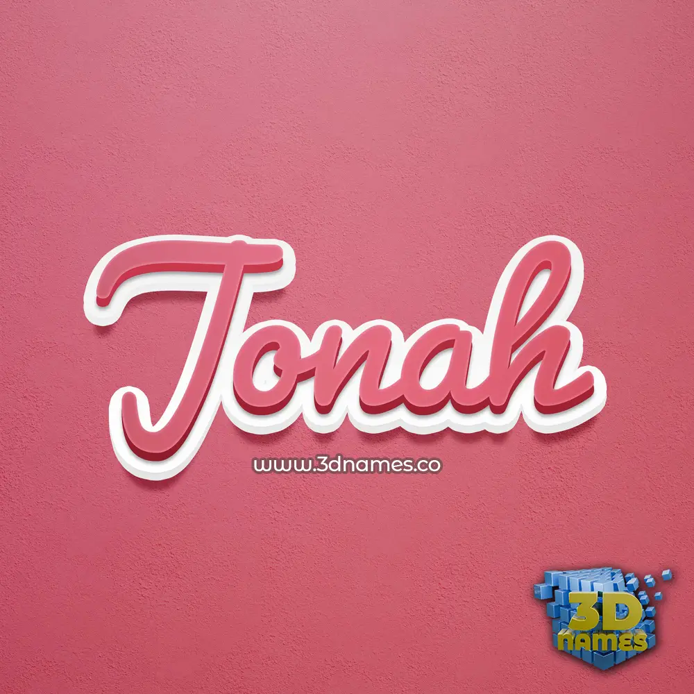 jonah in Red Scribble style - 3D name wallpaper