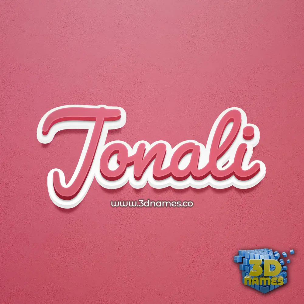 jonali in Red Scribble style - 3D name wallpaper
