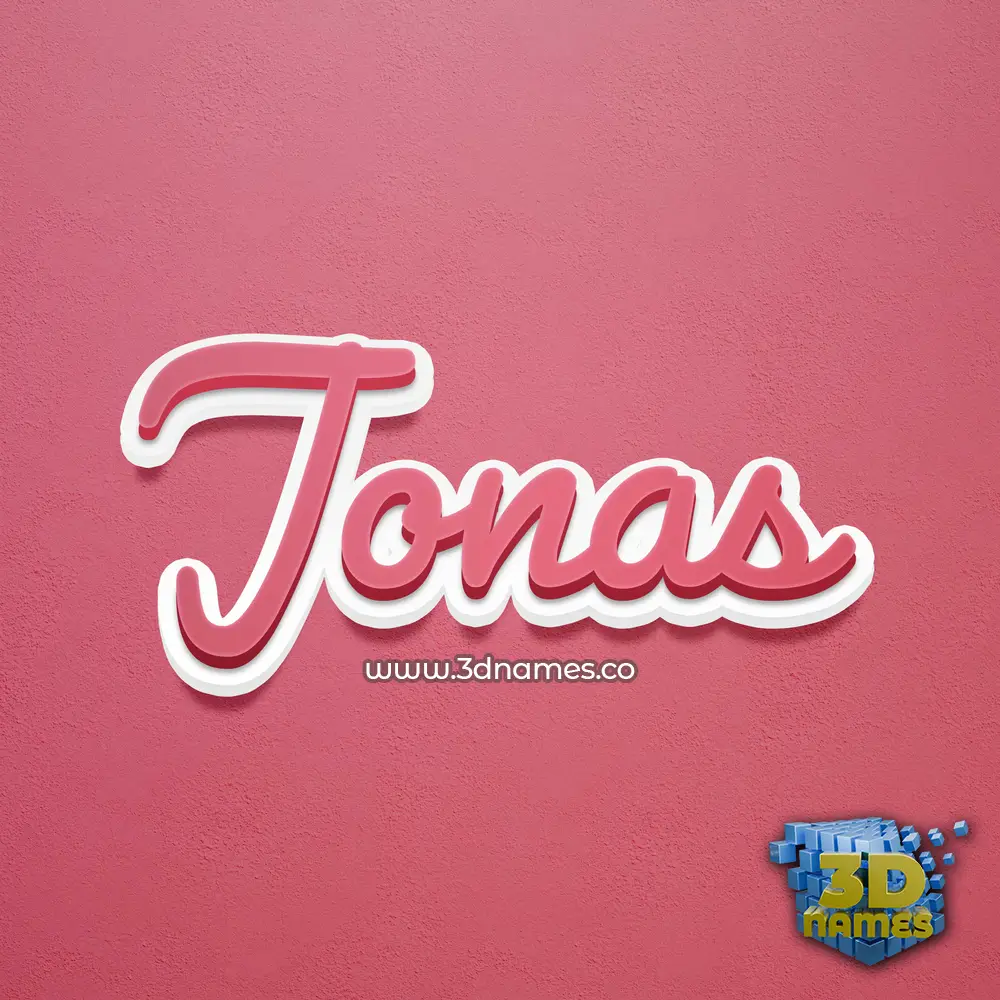 jonas in Red Scribble style - 3D name wallpaper