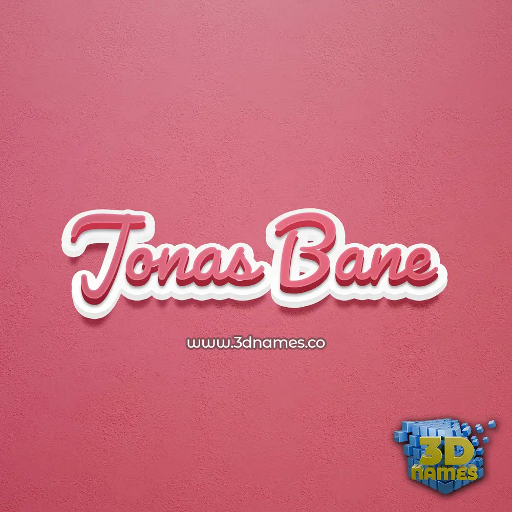jonas bane in Red Scribble style - 3D name wallpaper