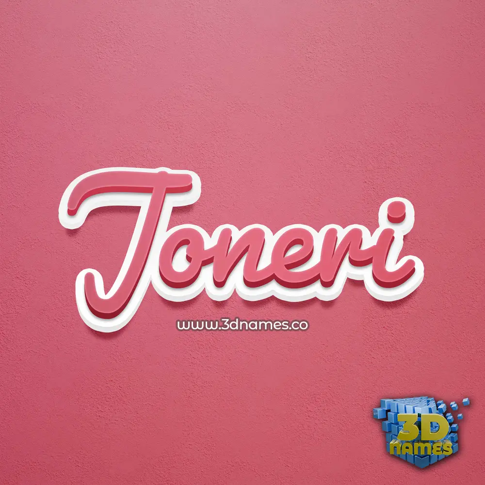 joneri in Red Scribble style - 3D name wallpaper