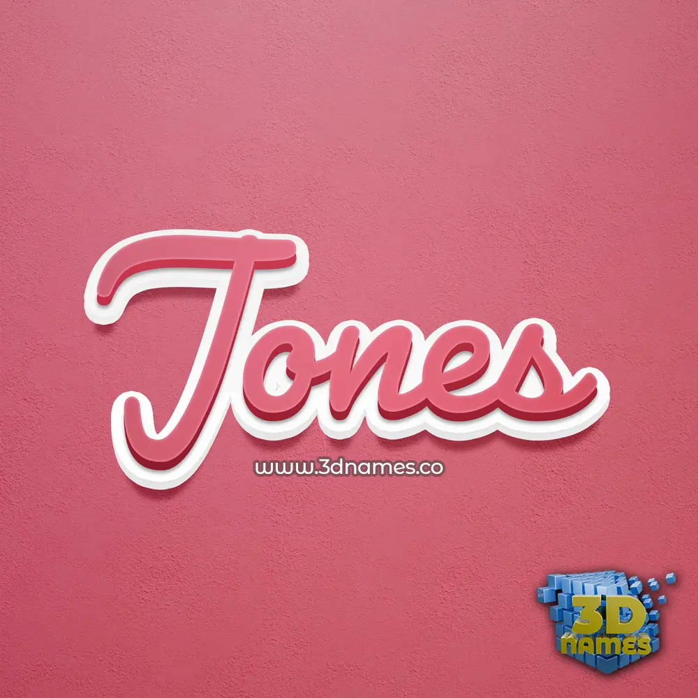 jones in Red Scribble style - 3D name wallpaper