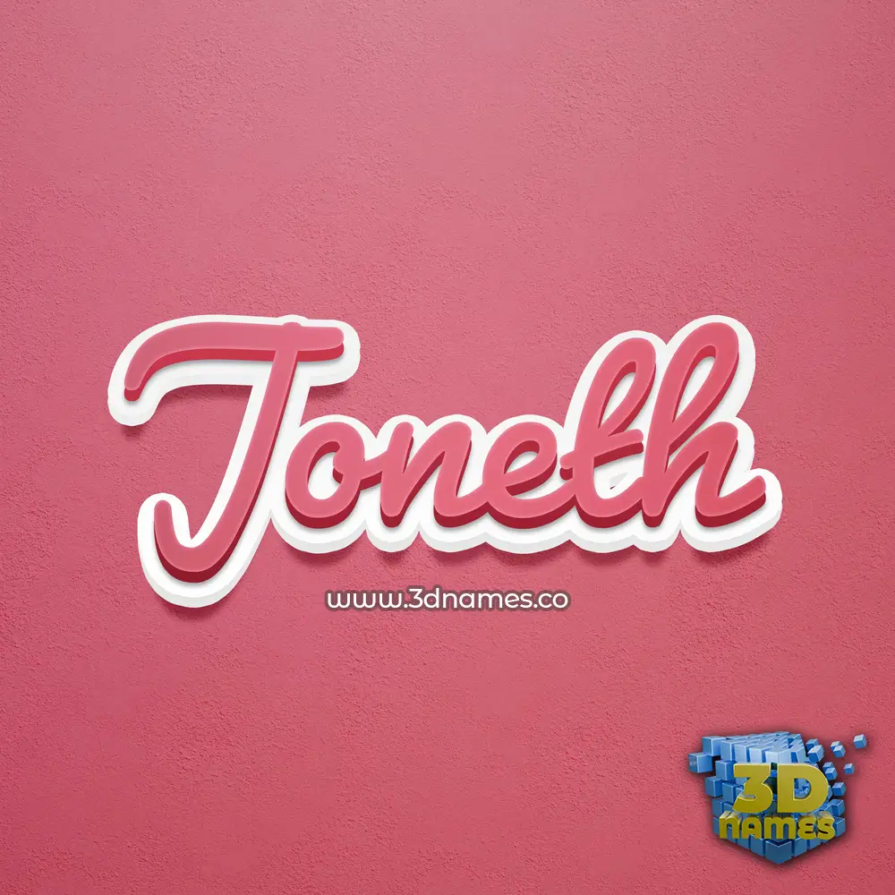 joneth in Red Scribble style - 3D name wallpaper