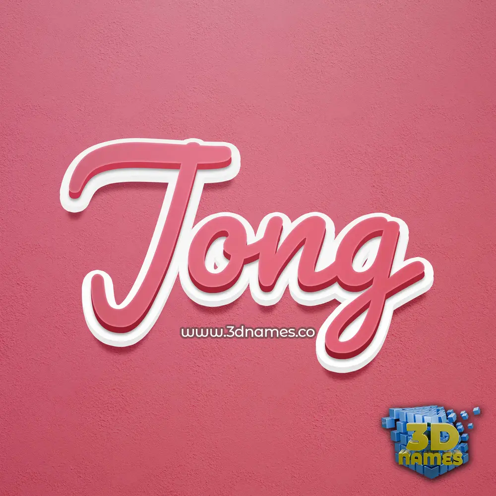 jong in Red Scribble style - 3D name wallpaper