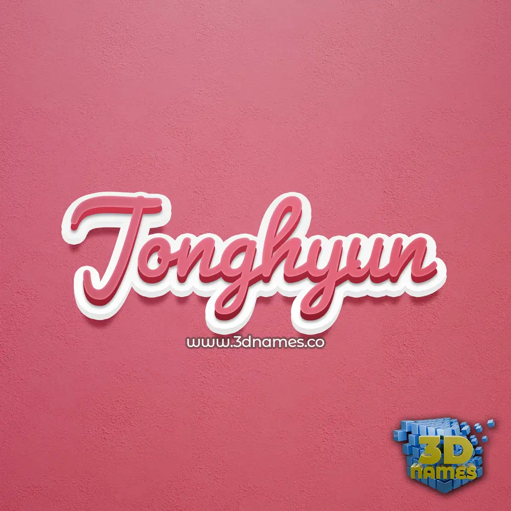 jonghyun in Red Scribble style - 3D name wallpaper