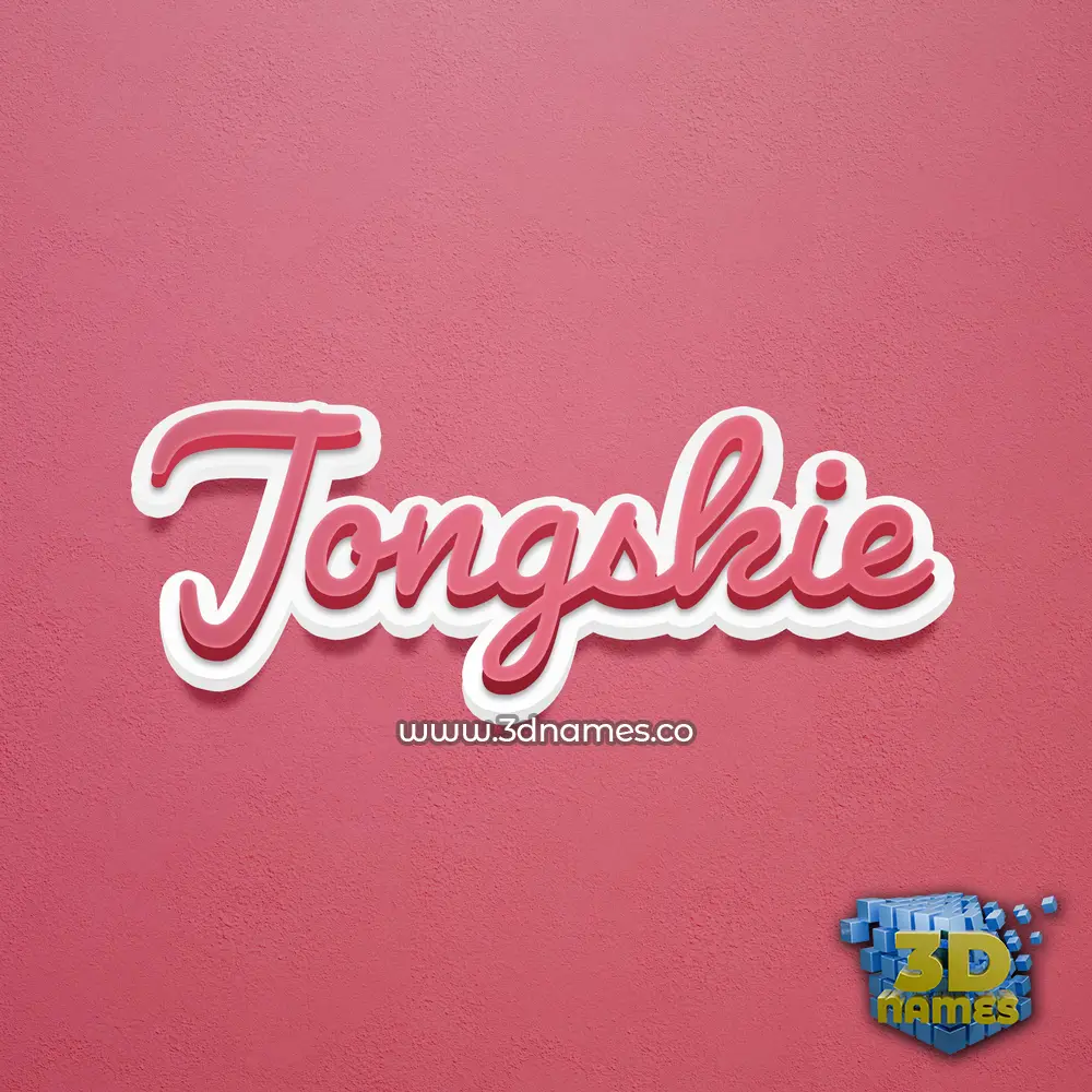 jongskie in Red Scribble style - 3D name wallpaper