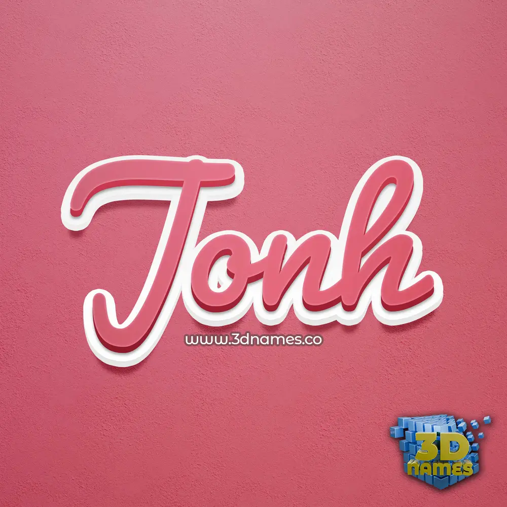 jonh in Red Scribble style - 3D name wallpaper