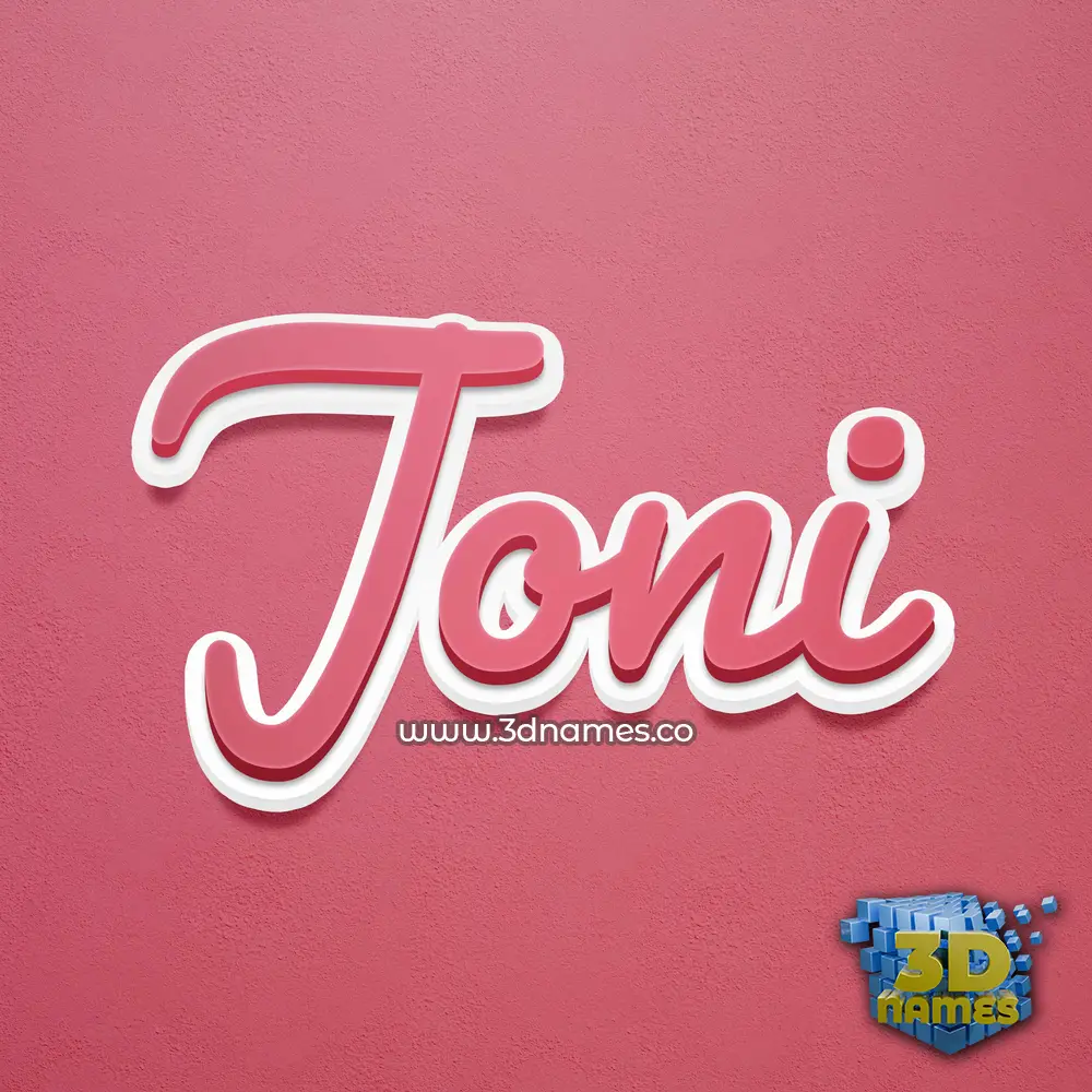 joni in Red Scribble style - 3D name wallpaper