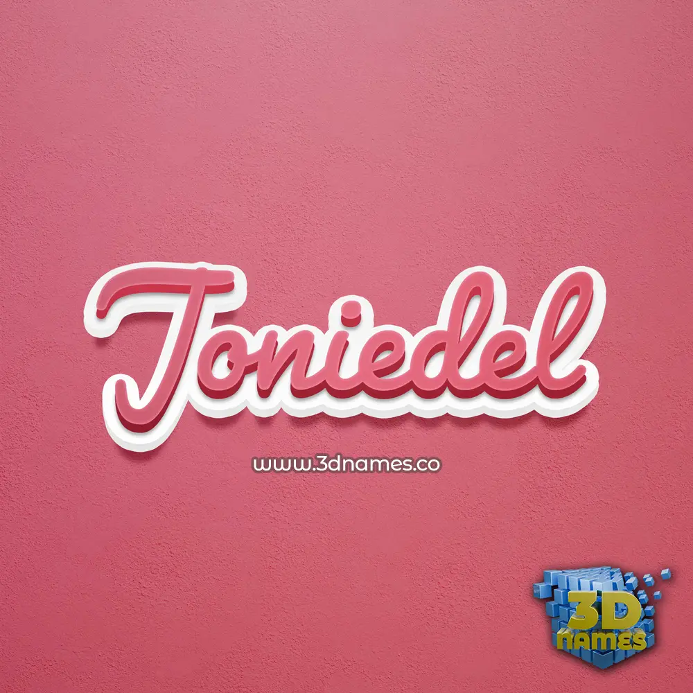 joniedel in Red Scribble style - 3D name wallpaper
