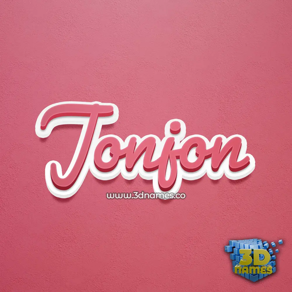 jonjon in Red Scribble style - 3D name wallpaper