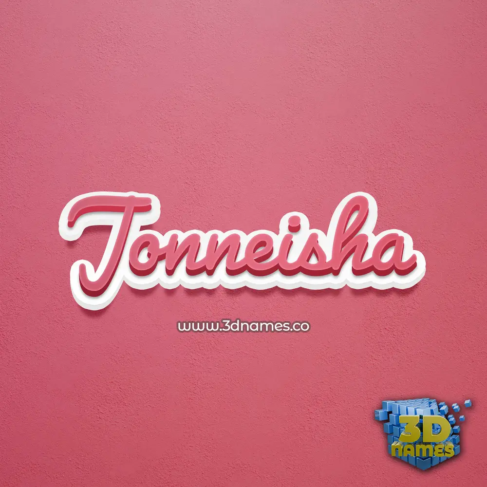 jonneisha in Red Scribble style - 3D name wallpaper