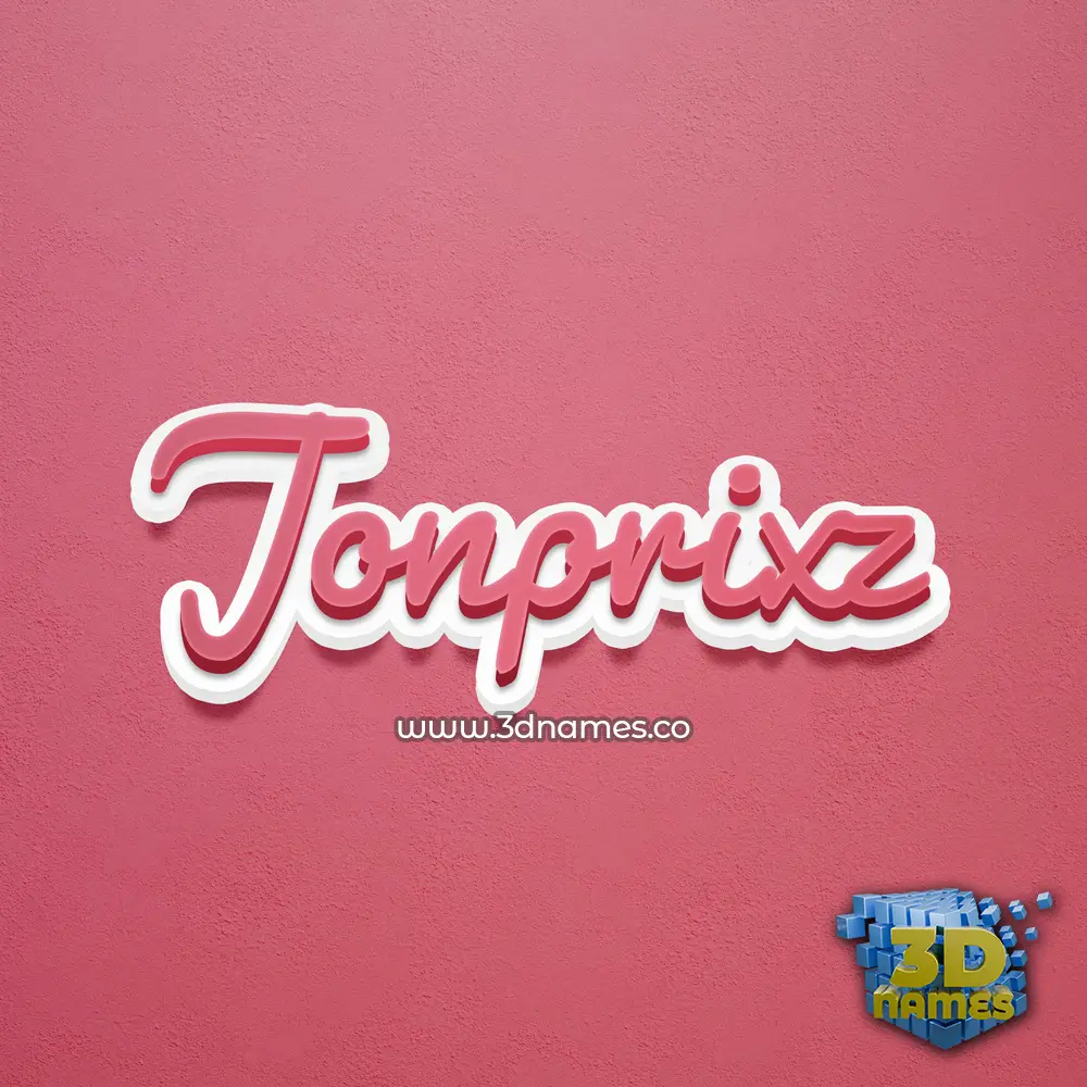 jonprixz in Red Scribble style - 3D name wallpaper