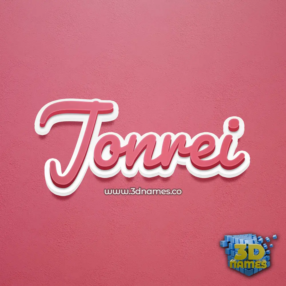 jonrei in Red Scribble style - 3D name wallpaper