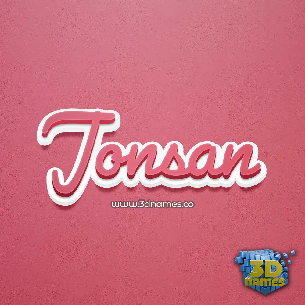 jonsan in Red Scribble style - 3D name wallpaper
