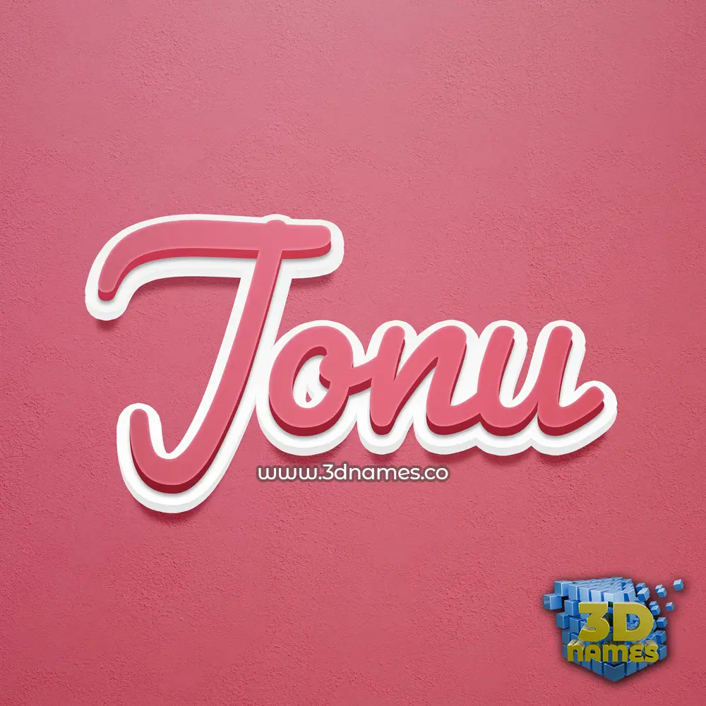 jonu in Red Scribble style - 3D name wallpaper