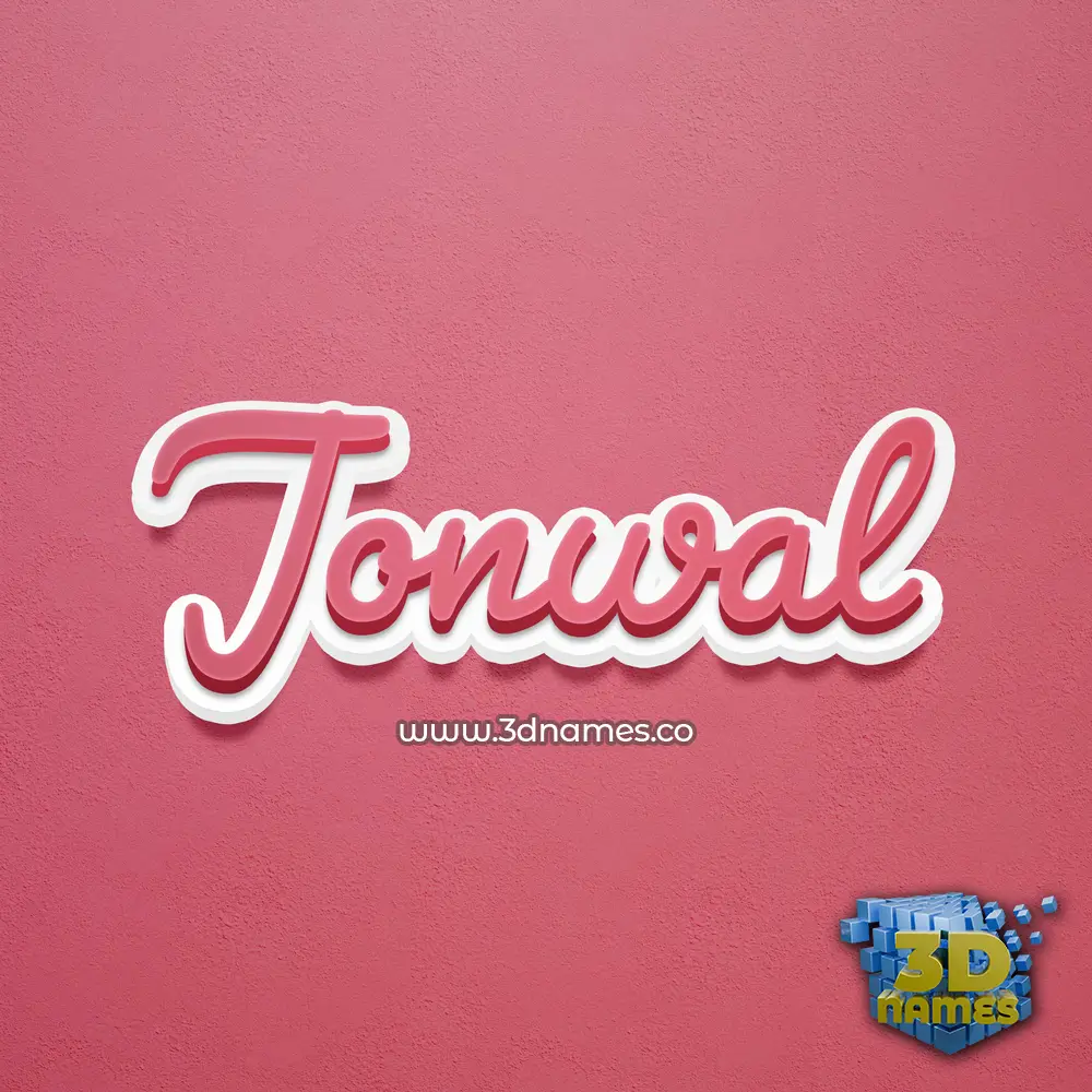 jonwal in Red Scribble style - 3D name wallpaper