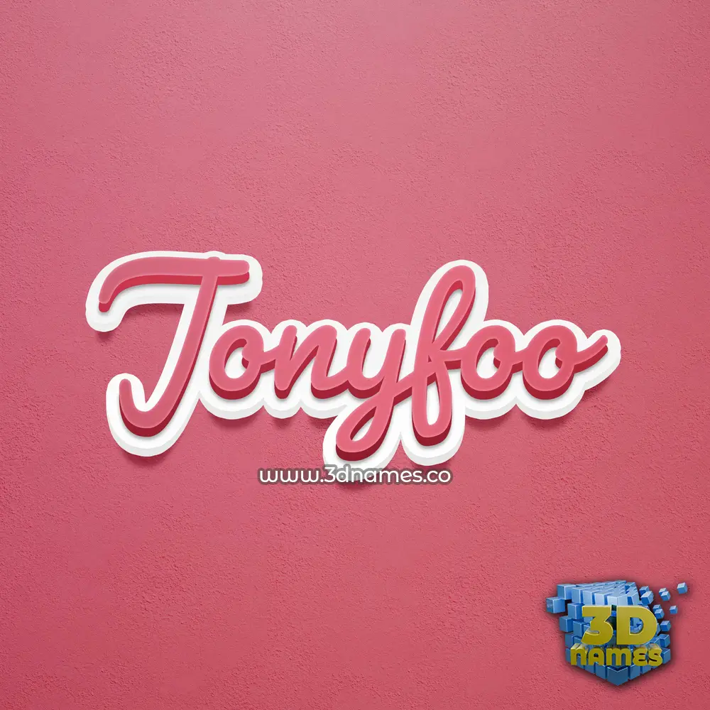 jonyfoo in Red Scribble style - 3D name wallpaper