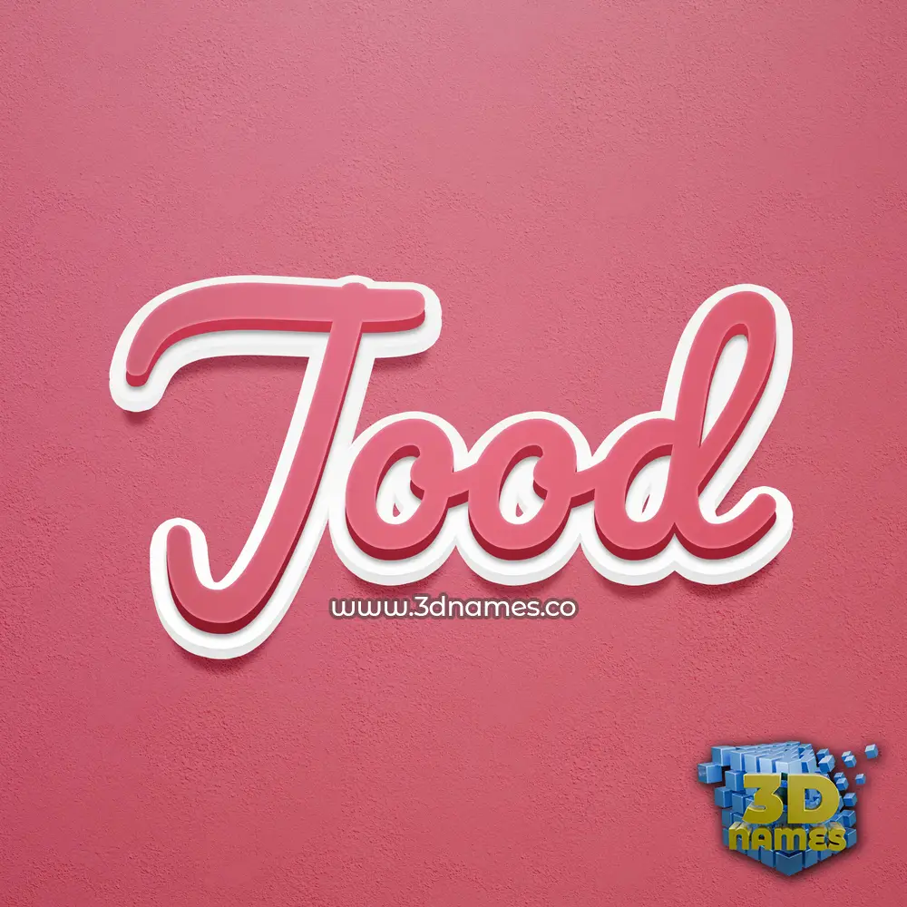 jood in Red Scribble style - 3D name wallpaper