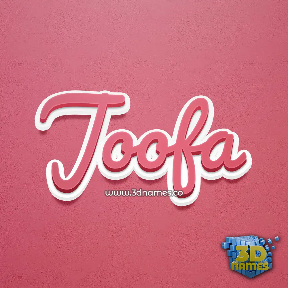 joofa in Red Scribble style - 3D name wallpaper