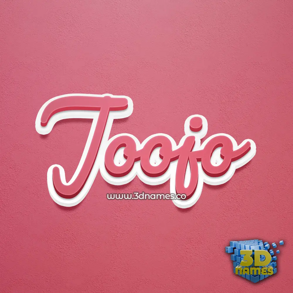 joojo in Red Scribble style - 3D name wallpaper