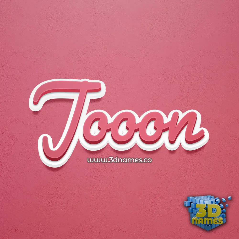 jooon in Red Scribble style - 3D name wallpaper