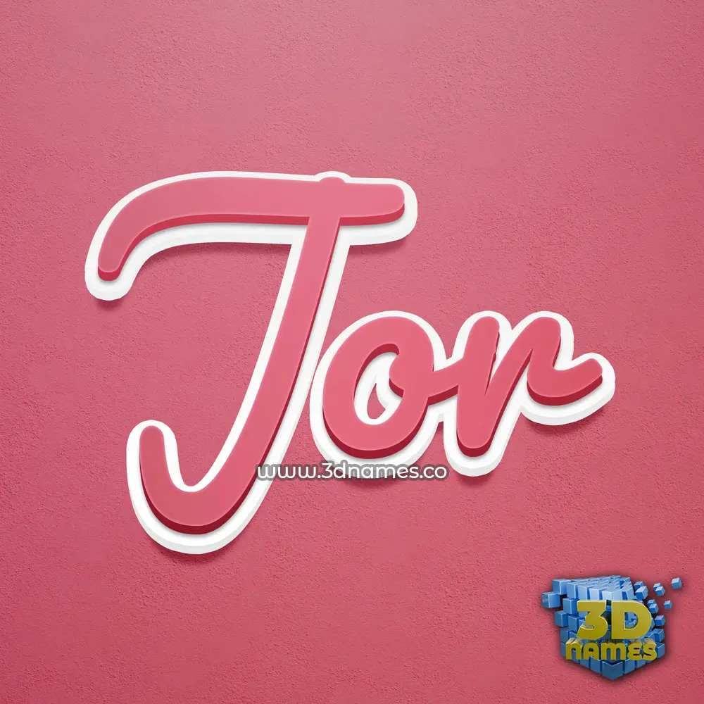 jor in Red Scribble style - 3D name wallpaper
