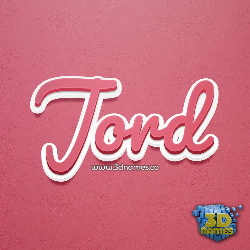 jord in Red Scribble style - 3D name wallpaper