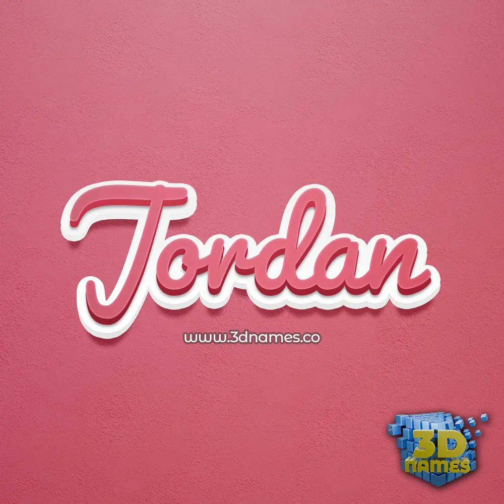 jordan in Red Scribble style - 3D name wallpaper