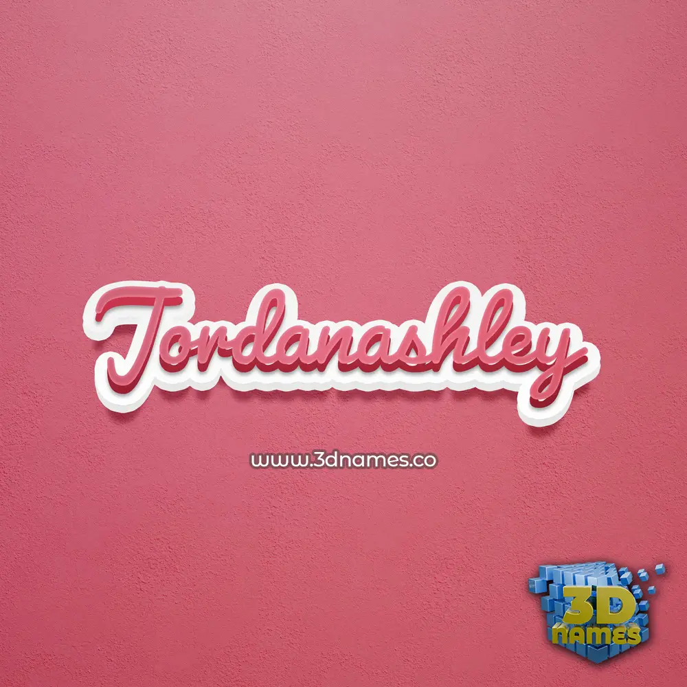 jordanashley in Red Scribble style - 3D name wallpaper