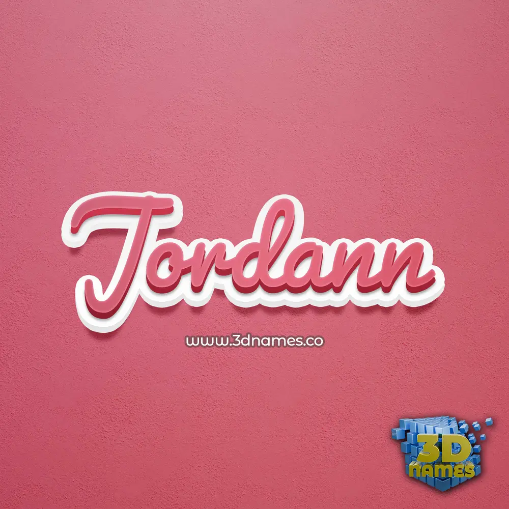 jordann in Red Scribble style - 3D name wallpaper