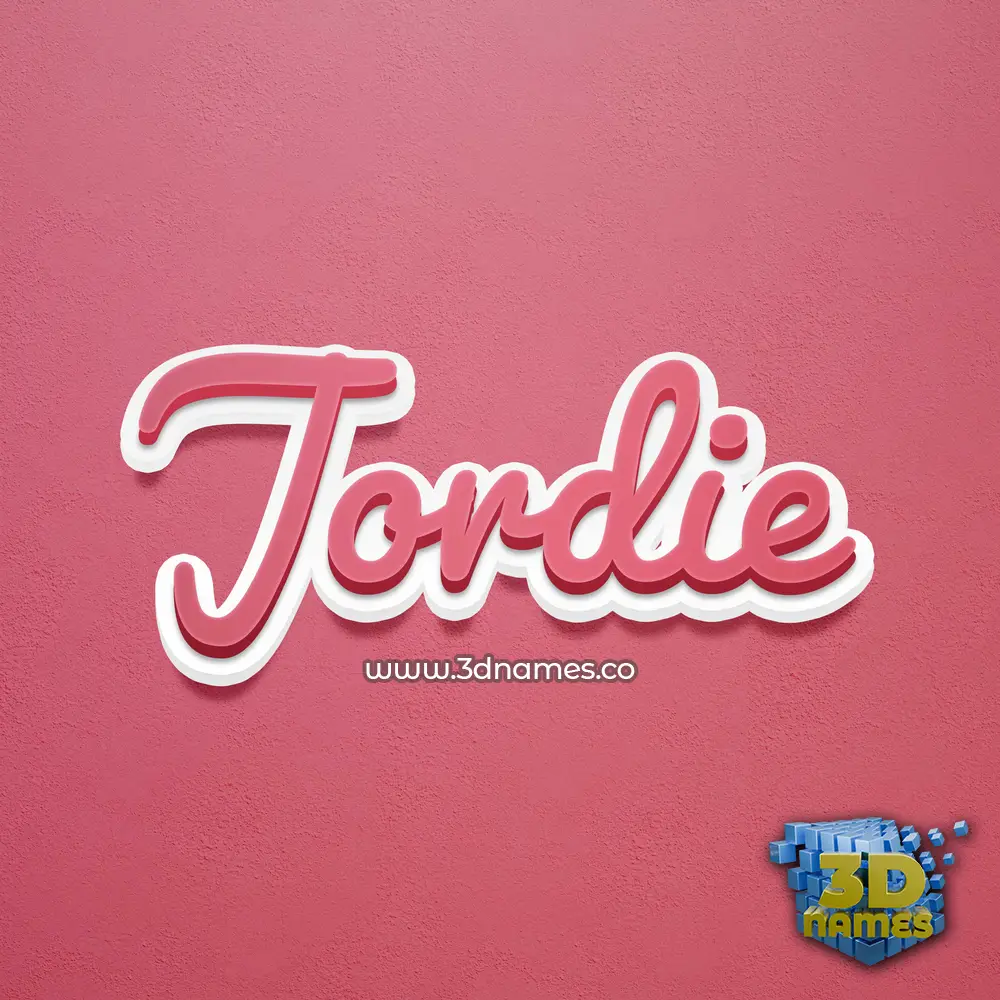 jordie in Red Scribble style - 3D name wallpaper