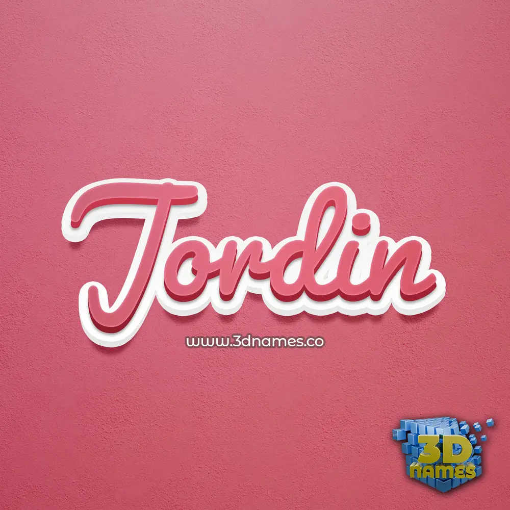 jordin in Red Scribble style - 3D name wallpaper