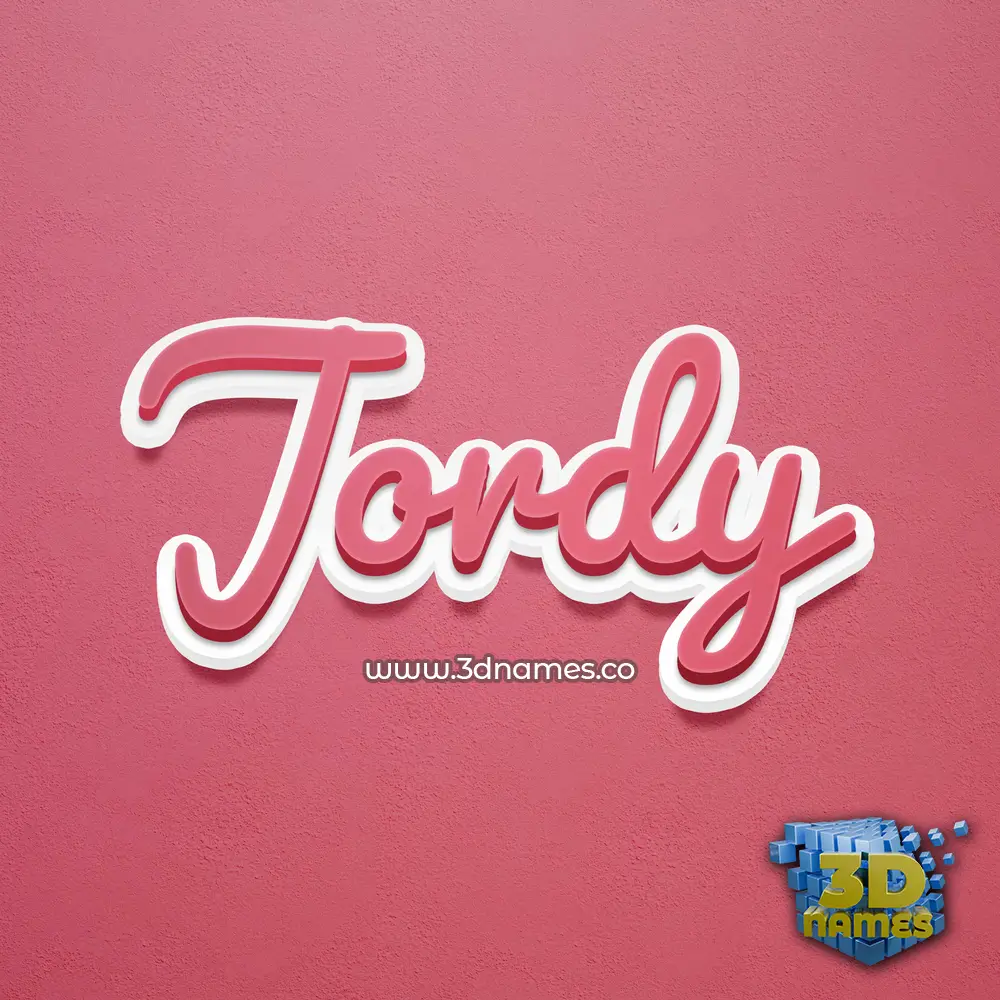 jordy in Red Scribble style - 3D name wallpaper