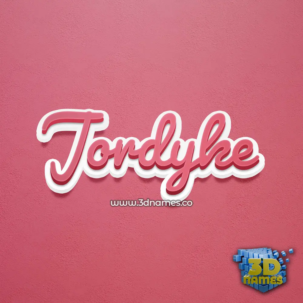 jordyke in Red Scribble style - 3D name wallpaper
