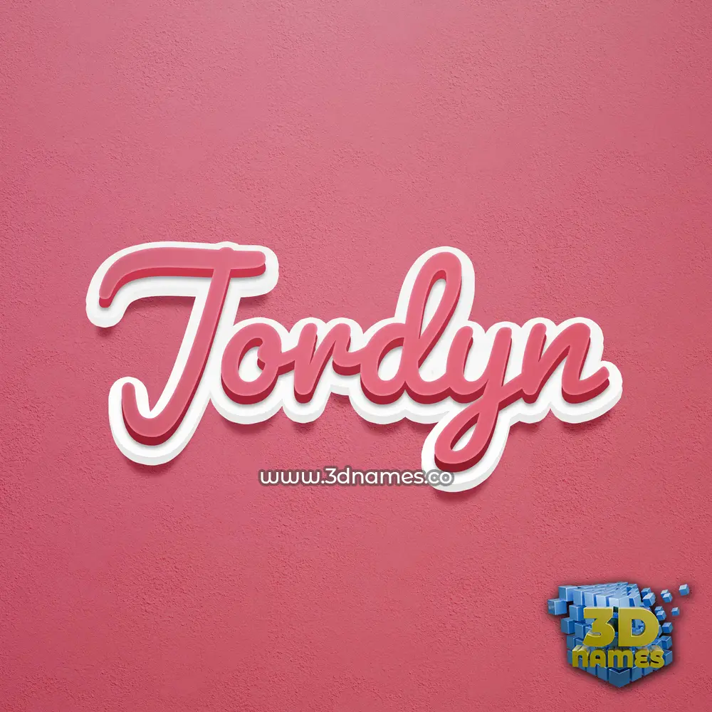 jordyn in Red Scribble style - 3D name wallpaper
